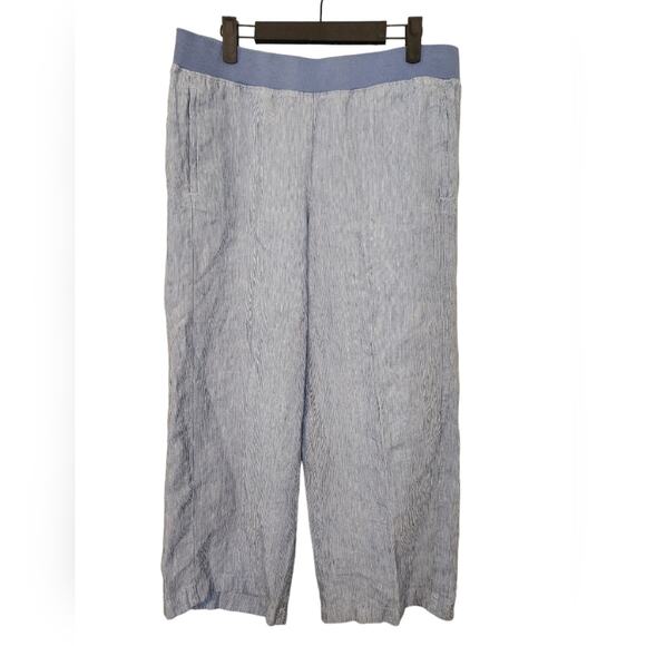 J. Jill Love Linen Striped Pull On Pants Medium - Picture 2 of 7